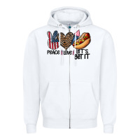 White peace love let's get it Zipper Hoodie - CowhideDigitalArt