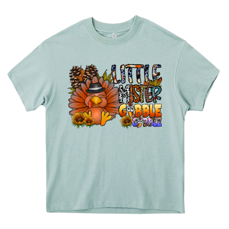 Little Mister Gobble Gobble Heavy Core Tee by CowhideDigitalArt | Teevron