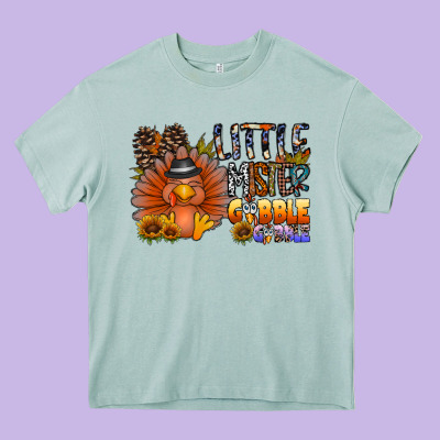 Little Mister Gobble Gobble Heavy Core Tee Designed By Cowhidedigitalart