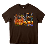 Chocolate Brown little mister gobble gobble Heavy Core Tee - CowhideDigitalArt