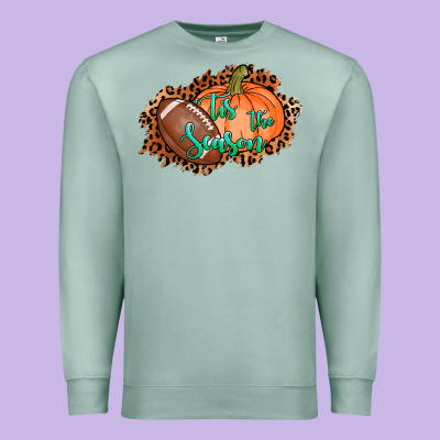 Tis The Season Football Pumpkin Premium Sweatshirt Designed By Adodesignshop