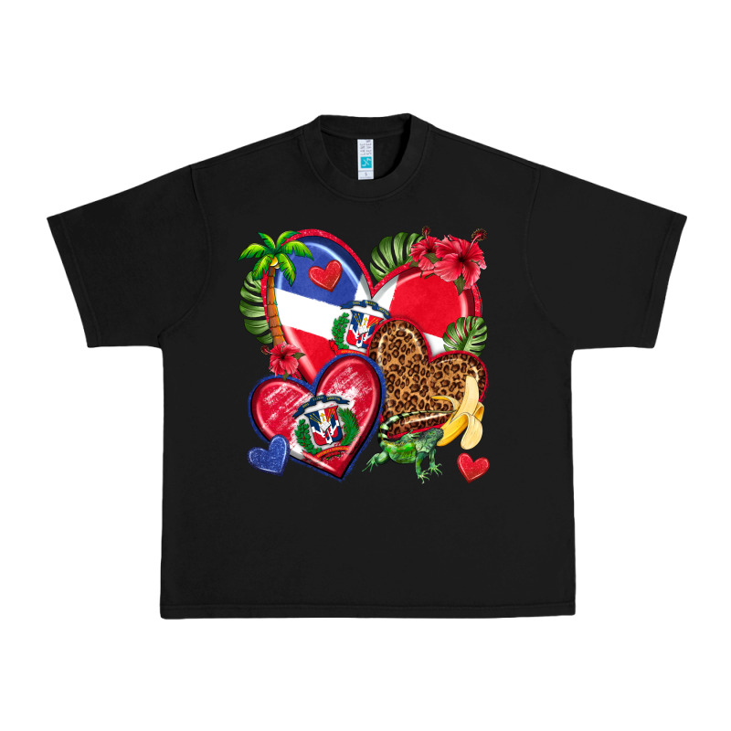 Dominican Republic  Hearts Urban Heavy Tee by texasbilliewilder | Teevron