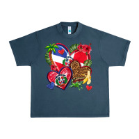 Midnight Navy dominican republic  hearts Urban Heavy Tee - texasbilliewilder