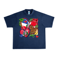 Navy dominican republic  hearts Urban Heavy Tee - texasbilliewilder