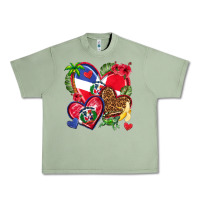 Oil Green dominican republic  hearts Urban Heavy Tee - texasbilliewilder
