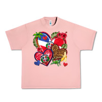 Salmon dominican republic  hearts Urban Heavy Tee - texasbilliewilder