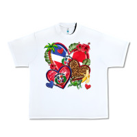 White dominican republic  hearts Urban Heavy Tee - texasbilliewilder