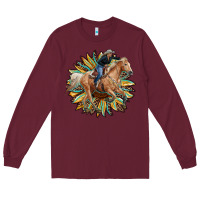 Burgundy sunflower rodeo Long Sleeve Tee - RanaPortraitStore