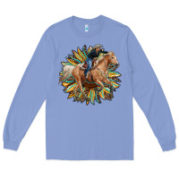 Colony Blue sunflower rodeo Long Sleeve Tee - RanaPortraitStore