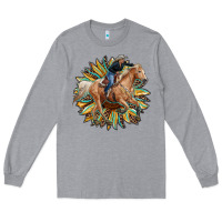 Heather Grey sunflower rodeo Long Sleeve Tee - RanaPortraitStore