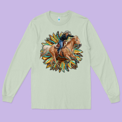 Sunflower Rodeo Long Sleeve Tee Designed By Ranaportraitstore
