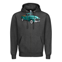 Charcoal Heather western truck 34 view Zipper Hoodie - FaDigitalArtStudio