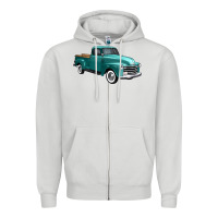 Dove Grey western truck 34 view Zipper Hoodie - FaDigitalArtStudio