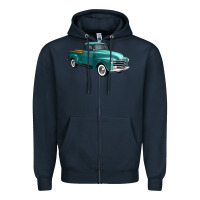 Navy western truck 34 view Zipper Hoodie - FaDigitalArtStudio