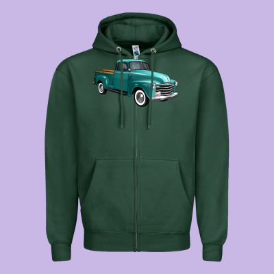 Western Truck 34 View Zipper Hoodie Designed By Fadigitalartstudio