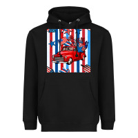 Black 4th of july seamless pattern truck Heavyweight Hoodie - BundleAndBundleShop