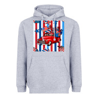 Heather Grey 4th of july seamless pattern truck Heavyweight Hoodie - BundleAndBundleShop