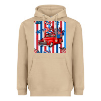 4th Of July Seamless Pattern Truck Heavyweight Hoodie | Teevron