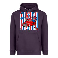 Plum 4th of july seamless pattern truck Heavyweight Hoodie - BundleAndBundleShop
