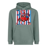 Sage 4th of july seamless pattern truck Heavyweight Hoodie - BundleAndBundleShop