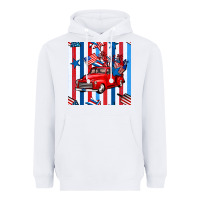 White 4th of july seamless pattern truck Heavyweight Hoodie - BundleAndBundleShop