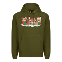 Army Green christmas cookie coffe cups Premium Hoodie - MaliasSmallBusiness