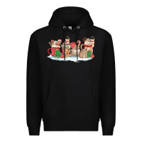 Black christmas cookie coffe cups Premium Hoodie - MaliasSmallBusiness