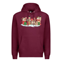 Burgundy christmas cookie coffe cups Premium Hoodie - MaliasSmallBusiness