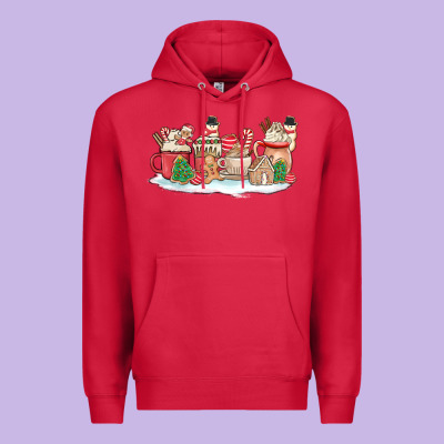 Christmas Cookie Coffe Cups Premium Hoodie Designed By Maliassmallbusiness