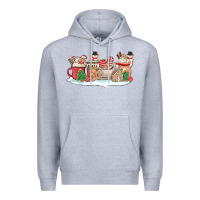 Heather Grey christmas cookie coffe cups Premium Hoodie - MaliasSmallBusiness