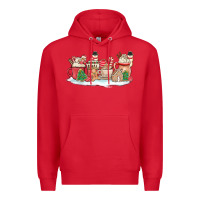 Red christmas cookie coffe cups Premium Hoodie - MaliasSmallBusiness