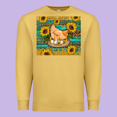 Western Farm Chicken Coop Animals Sunflowers Leopard Turquoise Wooden Premium Sweatshirt Designed By Artiststas