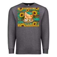 Charcoal Heather western farm chicken coop animals sunflowers leopard turquoise wooden Premium Sweatshirt - Artiststas