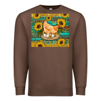 Chestnut western farm chicken coop animals sunflowers leopard turquoise wooden Premium Sweatshirt - Artiststas