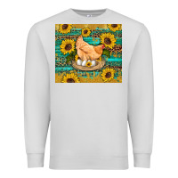 Dove Grey western farm chicken coop animals sunflowers leopard turquoise wooden Premium Sweatshirt - Artiststas
