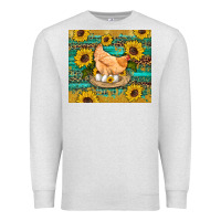 Oatmeal Heather western farm chicken coop animals sunflowers leopard turquoise wooden Premium Sweatshirt - Artiststas