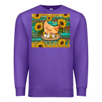 Purple western farm chicken coop animals sunflowers leopard turquoise wooden Premium Sweatshirt - Artiststas
