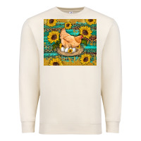 Sandshell western farm chicken coop animals sunflowers leopard turquoise wooden Premium Sweatshirt - Artiststas