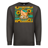 Smoke western farm chicken coop animals sunflowers leopard turquoise wooden Premium Sweatshirt - Artiststas