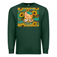 Sports Green western farm chicken coop animals sunflowers leopard turquoise wooden Premium Sweatshirt - Artiststas