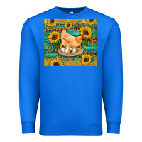True Royal western farm chicken coop animals sunflowers leopard turquoise wooden Premium Sweatshirt - Artiststas