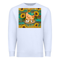 White western farm chicken coop animals sunflowers leopard turquoise wooden Premium Sweatshirt - Artiststas