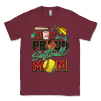 Burgundy loud and proud softball mom Classic Tee - Zillion Design Studio