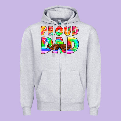 Proud Dad Zipper Hoodie Designed By Hra Design Shop