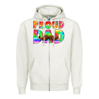 Oatmeal Heather proud dad Zipper Hoodie - HRA Design Shop