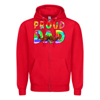 Red proud dad Zipper Hoodie - HRA Design Shop