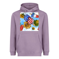 Lavender 4th of july sunflowers ice cream seamless pattern Heavyweight Hoodie - BundleAndBundleShop