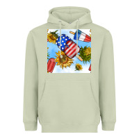 Matcha 4th of july sunflowers ice cream seamless pattern Heavyweight Hoodie - BundleAndBundleShop