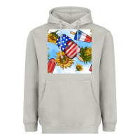 Moon Dust 4th of july sunflowers ice cream seamless pattern Heavyweight Hoodie - BundleAndBundleShop