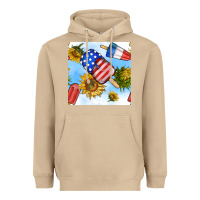 Mushroom 4th of july sunflowers ice cream seamless pattern Heavyweight Hoodie - BundleAndBundleShop